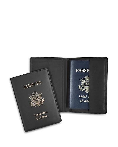 Royce New York Leather Rfid-Blocking Gold-Accented U. s. Passport Case