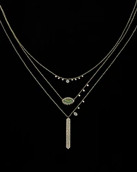14K Yellow & White Gold Diamond Multi Disc Pendant Necklace, 18"