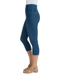 Denim Capri Leggings Mid Wash