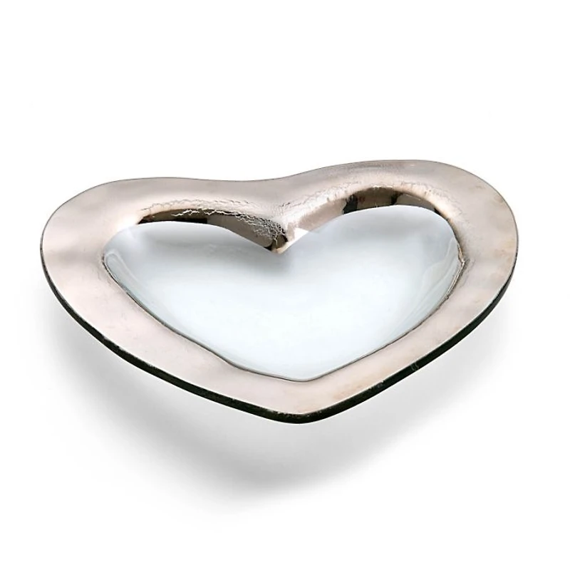 Roman Antique Platinum 8" Heart Bowl