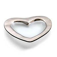 Roman Antique Platinum 8" Heart Bowl