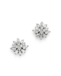Diamond Mosaic Stud Earrings in 14K White Gold, 0.25 tcw