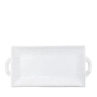 Incanto Stone White Stripe Rectangular Handled Platter
