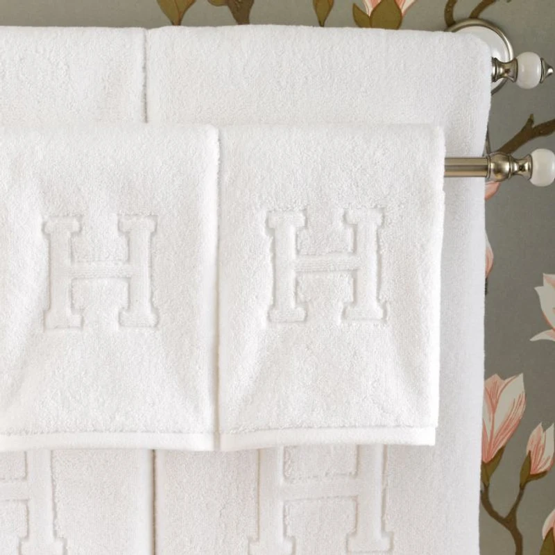 Auberge Monogrammed Letter Towel Collection