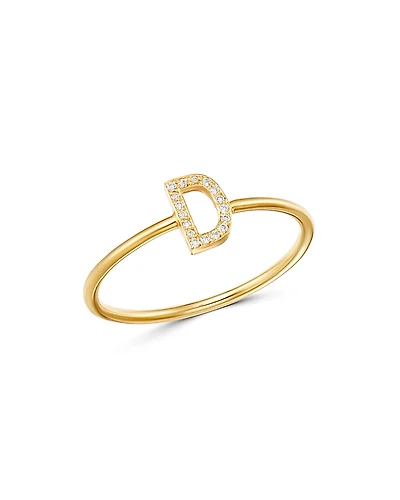 Zoe Lev 14K Yellow Gold Initial Diamond Ring