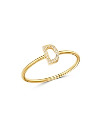 Zoe Lev 14K Yellow Gold Initial Diamond Ring