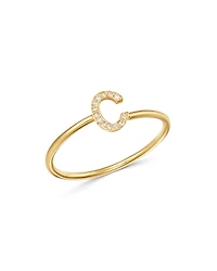 Zoe Lev 14K Yellow Gold Initial Diamond Ring