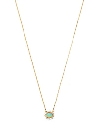Opal and Diamond East-West Pendant Necklace in 14K Yellow Gold, 18"