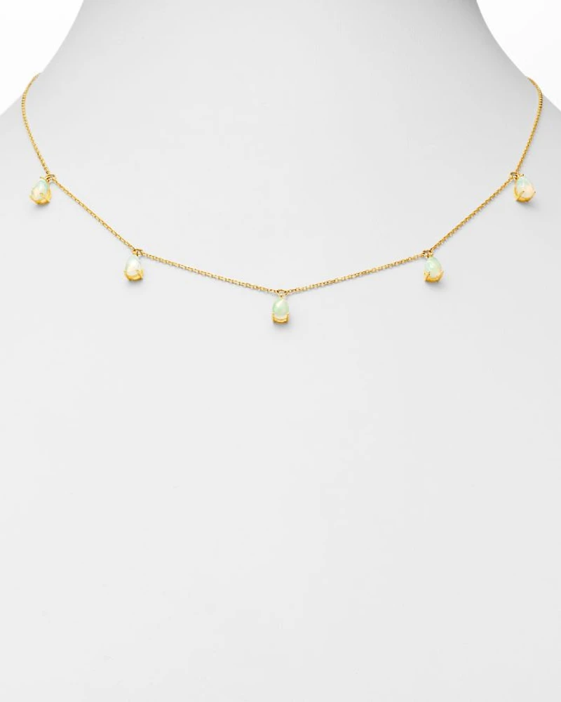 Opal Droplet Necklace in 14K Yellow Gold, 18"