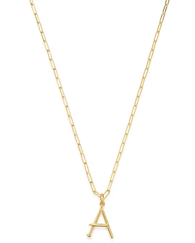 14K Yellow Gold Large Nail Initial Necklace, 18"