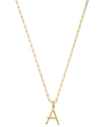 14K Yellow Gold Large Nail Initial Necklace, 18"