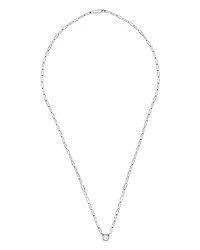 18K White Gold Le Cube Diamant Large Chain Necklace with Diamond, 17.7"