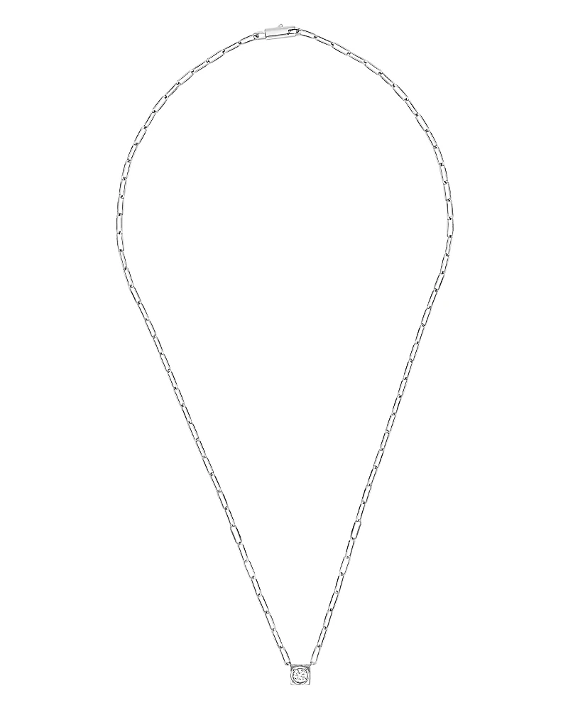dinh van 18K White Gold Le Cube Diamant Large Chain Necklace with Diamond, 17.7