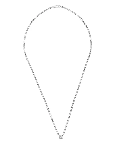 dinh van 18K White Gold Le Cube Diamant Large Chain Necklace with Diamond, 17.7