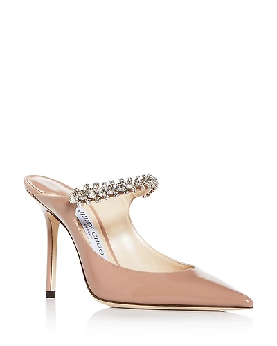 Jimmy Choo Women's Bing 100 Embellished High Heel Mules