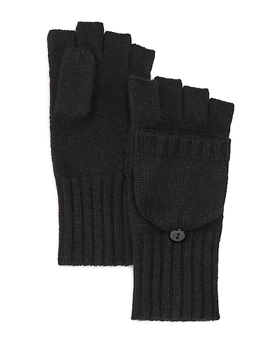 C by Bloomingdale's Cashmere Ribbed Knit Cashmere Pop Top Mittens