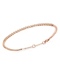 Bezel-Set Diamond Stacking Bracelet in 14K Rose Gold, 0.25 tcw