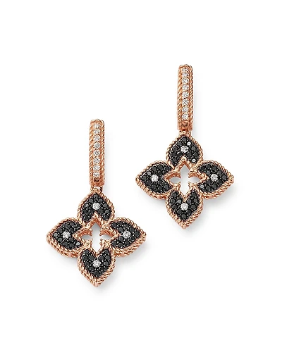 Roberto Coin 18K Rose Gold Venetian Princess Black & White Diamond Drop Earrings