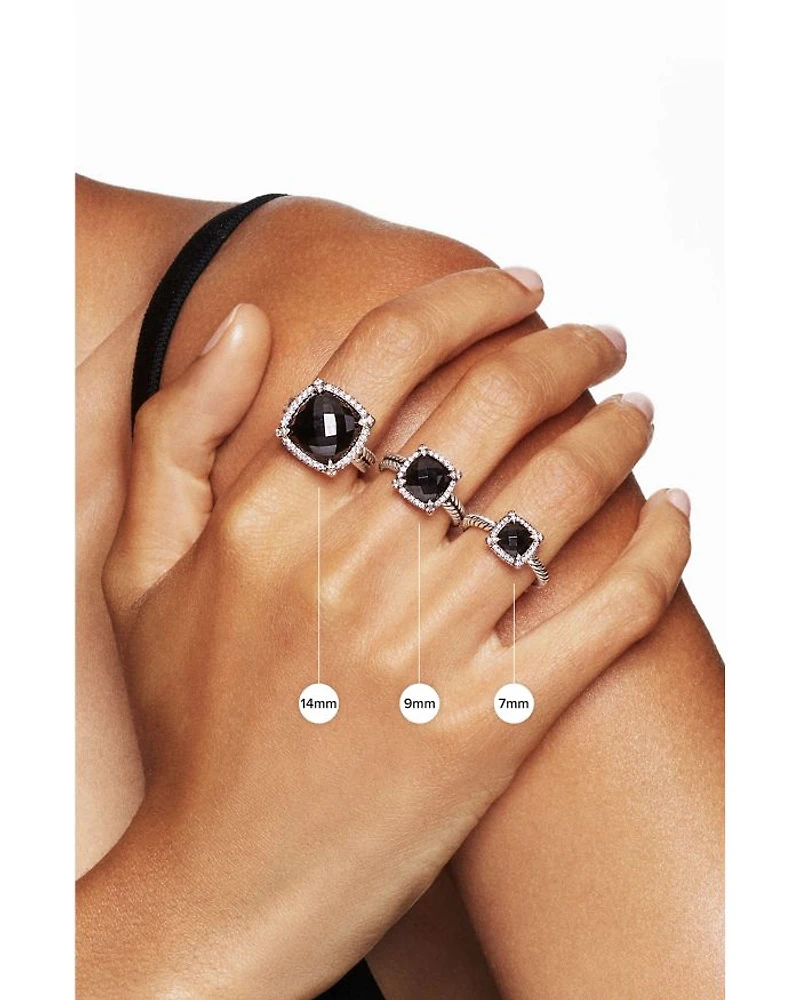 Sterling Silver Petite Chatelaine® Ring with Garnet & Diamonds - Exclusive