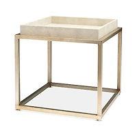 Jamie Young Jax Faux Leather Shagreen Square Side Table
