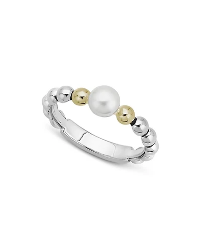 Sterling Silver & 18K Yellow Gold Luna Cultured Freshwater Pearl Ring