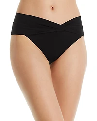 Robin Piccone Ava Solid Twist-Front Bikini Bottom