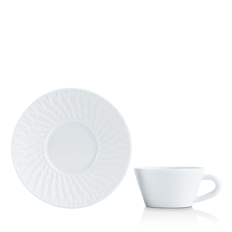 Barnardaud Twist White Collection Tea Cup Saucer