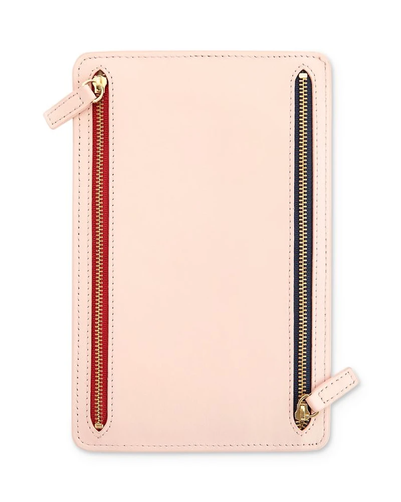 Leather RFID-Blocking Four Zip Organizer Travel Case