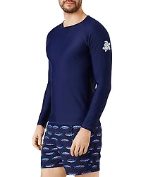 Vilebrequin Long-Sleeve Turtle-Accented Rash Guard Tee