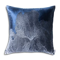 Aviva Stanoff Navy Sea Fan Signature Velvet Collection Pillow, 20 x 20