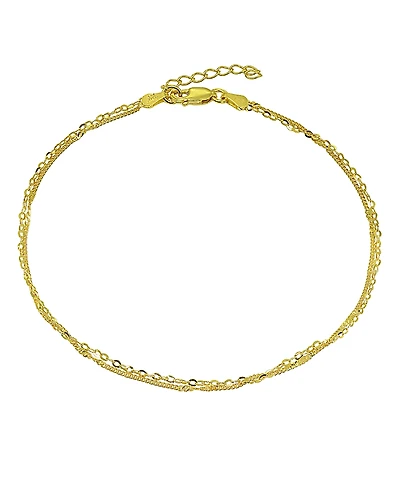 Aqua Double Chain Ankle Bracelet