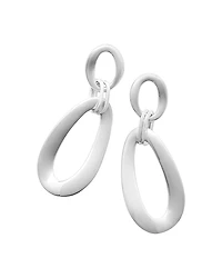 Ippolita Sterling Silver 925 Classico Elongated Hoop Drop Earrings
