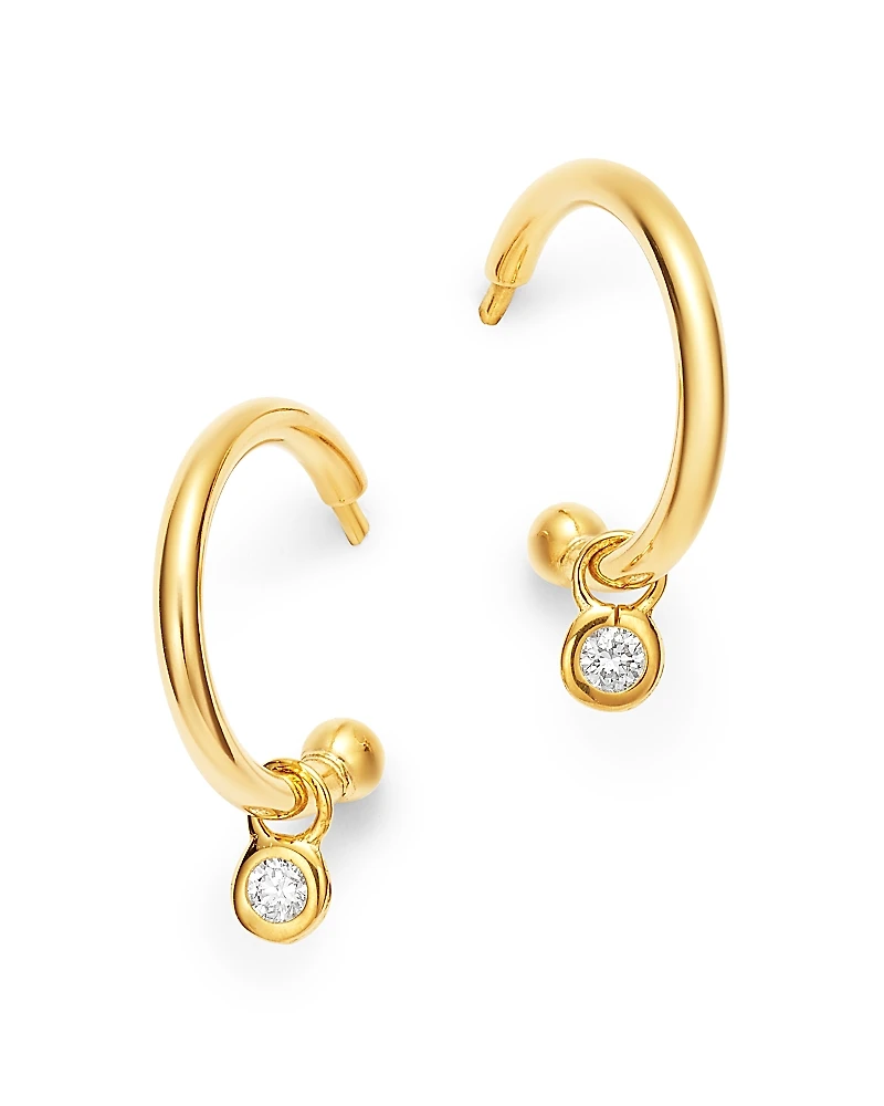 Bloomingdale's Fine Collection Diamond Drop Huggie Hoop Earrings
