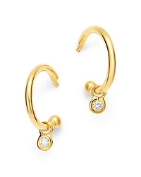 Bloomingdale's Fine Collection Diamond Drop Huggie Hoop Earrings