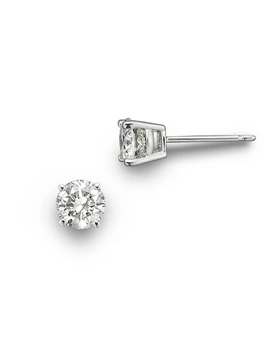 Colorless Certified Round Diamond Stud Earring 18K White Gold, 0.30-2.0 tcw