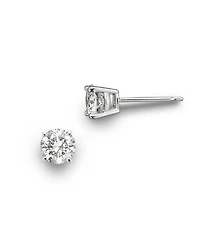 Colorless Certified Round Diamond Stud Earring 18K White Gold, 0.30-2.0 tcw