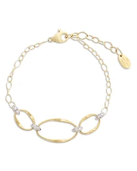 Marco Bicego 18K Yellow Gold Onde Diamond Three Station Bracelet