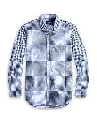 Classic Fit Long Sleeve Gingham Checked Button Down Shirt