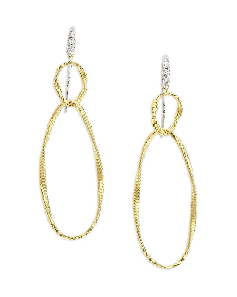 Marco Bicego 18K Yellow Gold Onde Double Link Hook Earrings