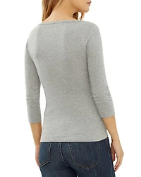 Three-Quarter-Sleeve Cotton Tee
