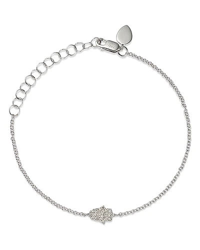 Meira T 14K White Gold Diamond Pave Hamsa Bracelet