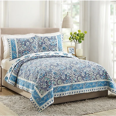 Dena Home Bisou Floral Cotton Quilt Set, King