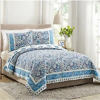 Dena Home Bisou Floral Cotton Quilt Set, King