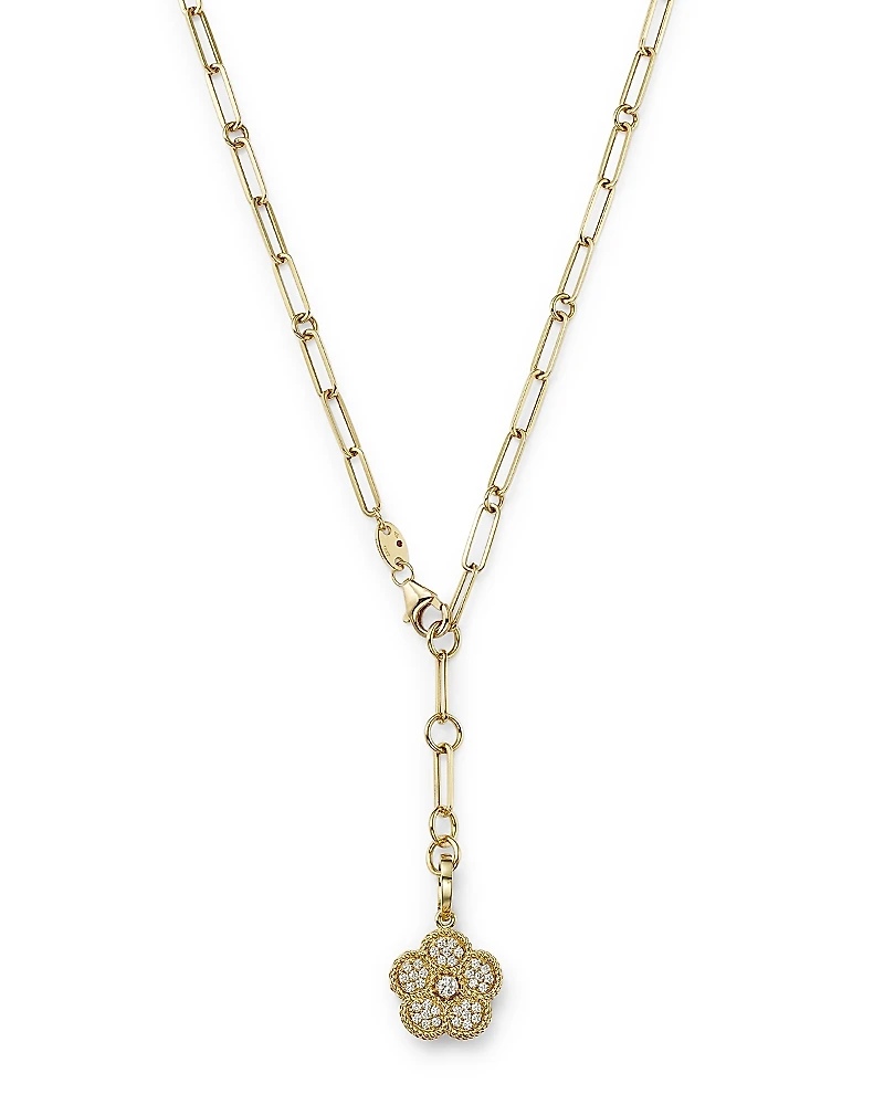 Roberto Coin 18K Yellow Gold Daisy Lux Diamond Locket Y Necklace, 20 - Exclusive