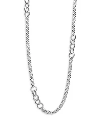 Lagos Sterling Silver Signature Caviar Station Necklace, 34