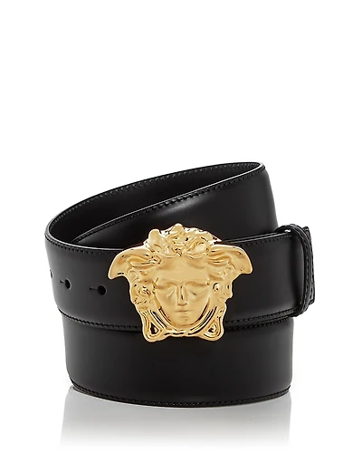 Versace Men's Medusa Buckle Leather Belt