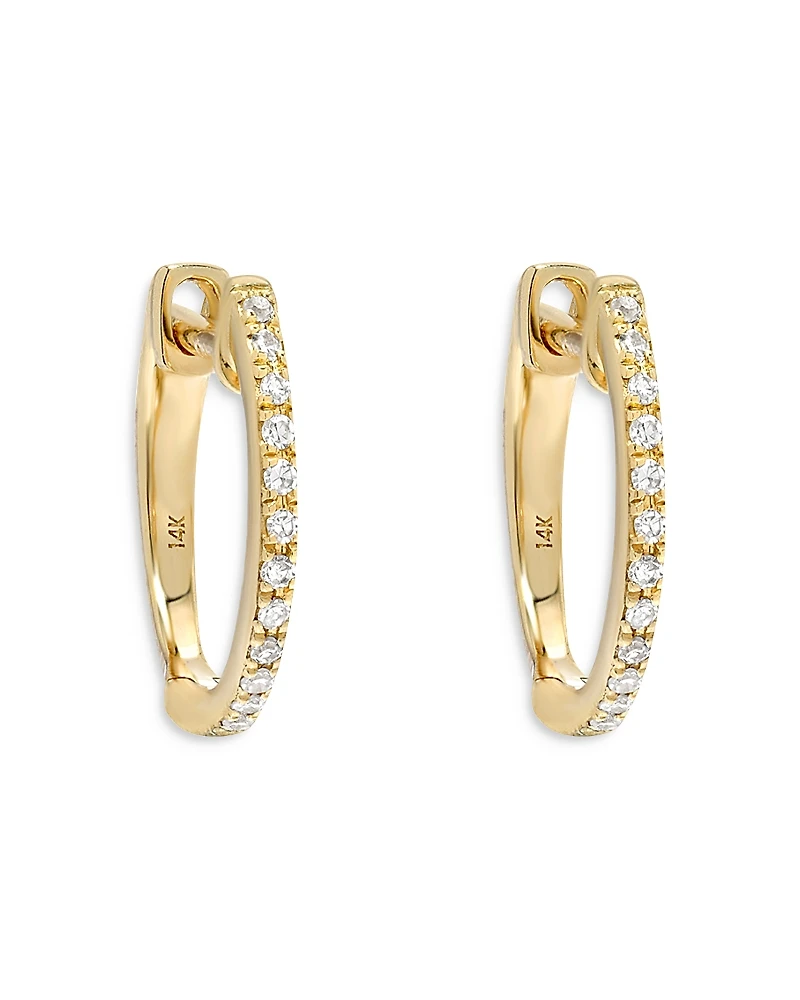 Zoe Lev 14K Yellow Gold Diamond Huggie Hoop Earrings