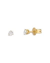 14K Yellow Gold Diamond Stud Earrings