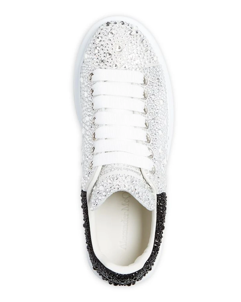 Women's Oversized Crystal Low Top Sneakers