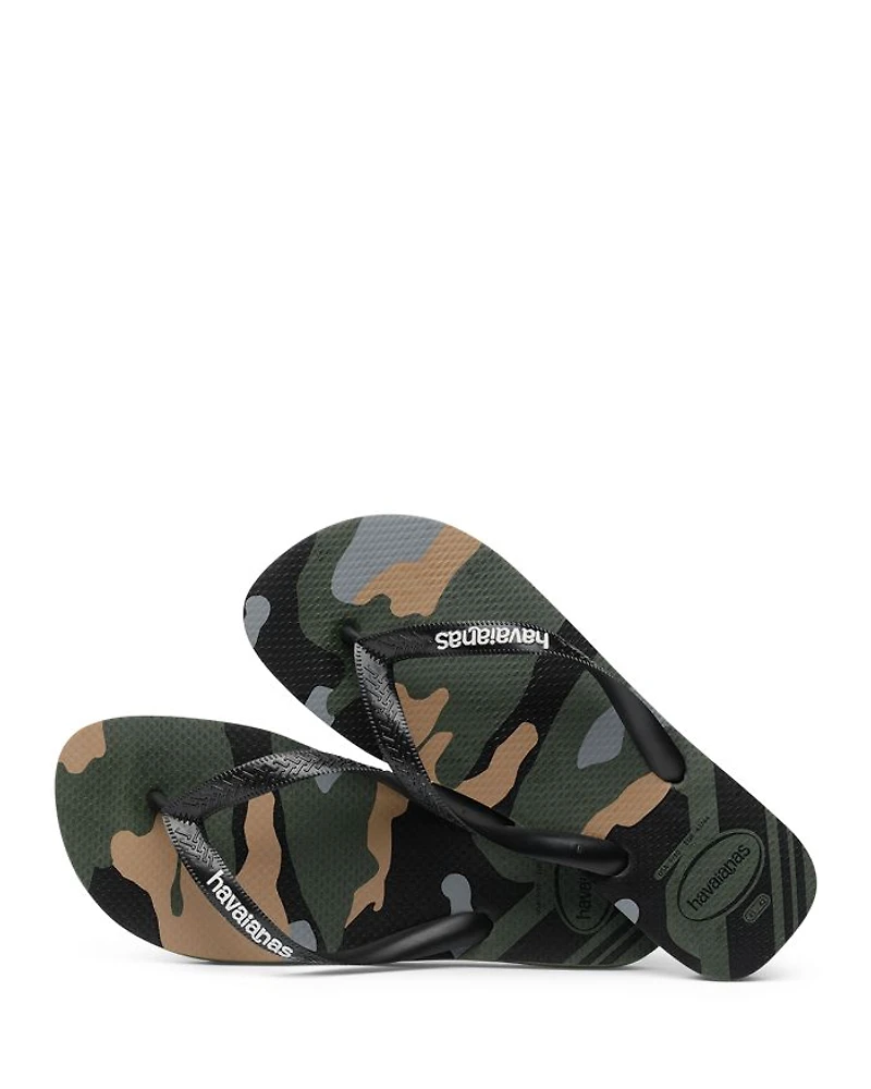 Men's Top Camo Print Flip-Flops